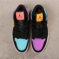 Low Top Sneakers, Black Colorway, Mismatched Colorway, Lace Up Design, Casual Gift for Sneaker Fans