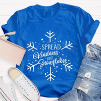 Winter Holiday Graphic Tee, Spread Kindness Like Snowflakes Christmas Shirt, Festive Kindness Quote T-Shirt, Merry Xmas Apparel Present