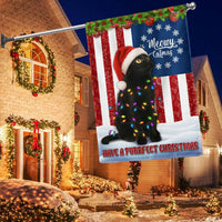Meowy Catmas Bombay Yard Flag, Black Cat Christmas Garden Flag, Double Sided Holiday Cat Lawn Flag, Christmas Pet Lover Yard Decor