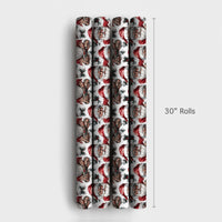 Buff Santa Claus Gift Wrap, Tattooed Santa Wrapping Paper, Edgy Hipster Christmas Wrapping Paper, Humorous Holiday Gift Wrap, Cool Xmas Paper