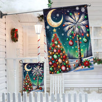 Crescent Moon Holiday Yard Flag, South Carolina Christmas Palmetto Garden Flag, Double-Sided SC Xmas Lawn Flag, Southern Winter Porch Decor
