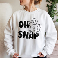 Humorous Broken Gingerbread Man Crewneck, Oh Snap Gingerbread Sweatshirt, Adorable Christmas Gingerbread Pullover, Holiday Cookie Sweater