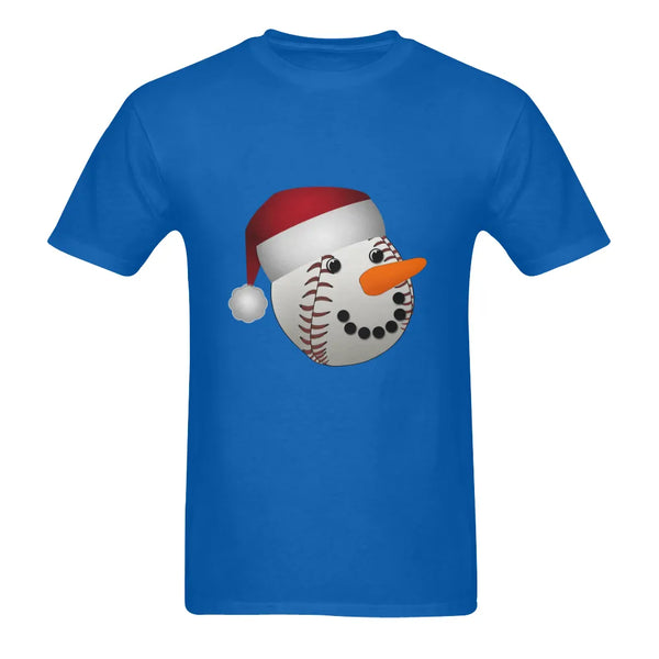 Christmas Baseball T-Shirt, Baseball Santa Hat Shirt, Adorable Snowman Face Holiday Tee, Sports Graphic Shirt, Xmas Present f