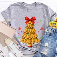 Red Bow Holiday Teacher Shirt, Pencil Christmas Tree T-Shirt, Adorable Winter Educator Graphic Tee, Back to School Xmas Party Present