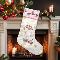 First Christmas 2025 Stocking, Baby Elephant Christmas Stocking, Personalized Baby Holiday Stocking, Adorable Keepsake Stocking, Newborn Present