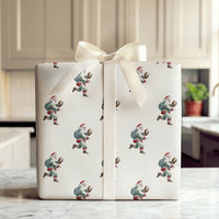 Vintage Sports Santa Wrapping Paper, Football Santa Wrapping Paper, Game Day Holiday Wrapping Paper, Christmas Gift Wrap Roll