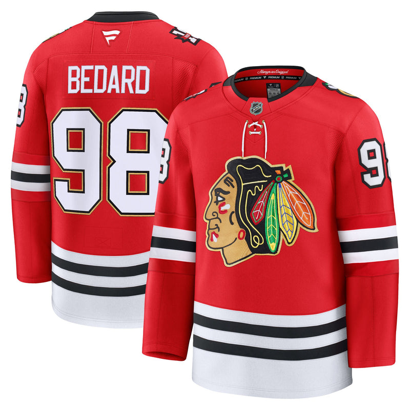 Chicago Blackhawks Connor Bedard Red Centennial Premium Player Jersey