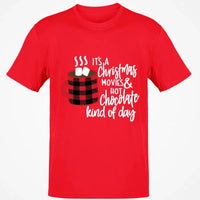 Buffalo Plaid Coffee Mug Graphic Tee, Christmas Movies Hot Chocolate T-Shirt, Hallmark Movie Watching Shirt, Comfy Holiday Season Top