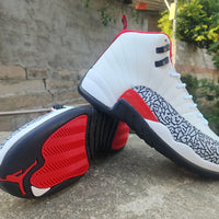 High Top Sneakers, White Black Red Colorway, Lace Up Design, Casual Gift for Sneaker Fans