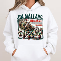 Santa Sleigh Mallard Duck Sweatshirt, Duck Hunting Christmas Hoodie, Humorous Waterfowl Hunter Pullover, Winter Hunting Graphic Hoodie