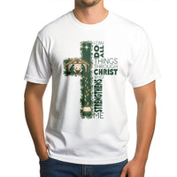 Nativity Cross Christmas Shirt, I Can Do All Things Through Christ T-Shirt, Christian Faith Graphic Tee, Religious Bible Verse Shirt Present