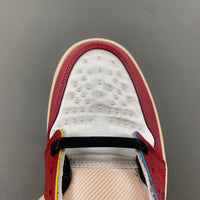 Low Top Sneakers, White Red Colorway, Lace Up Design, Casual Gift for Sneaker Fans