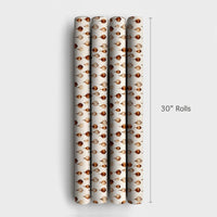 Watercolor Christmas Wrapping Paper, Neutral Bauble Wrapping Paper, Beige Ornament Holiday Wrapping Paper, Rustic Winter Gift Wrap Roll