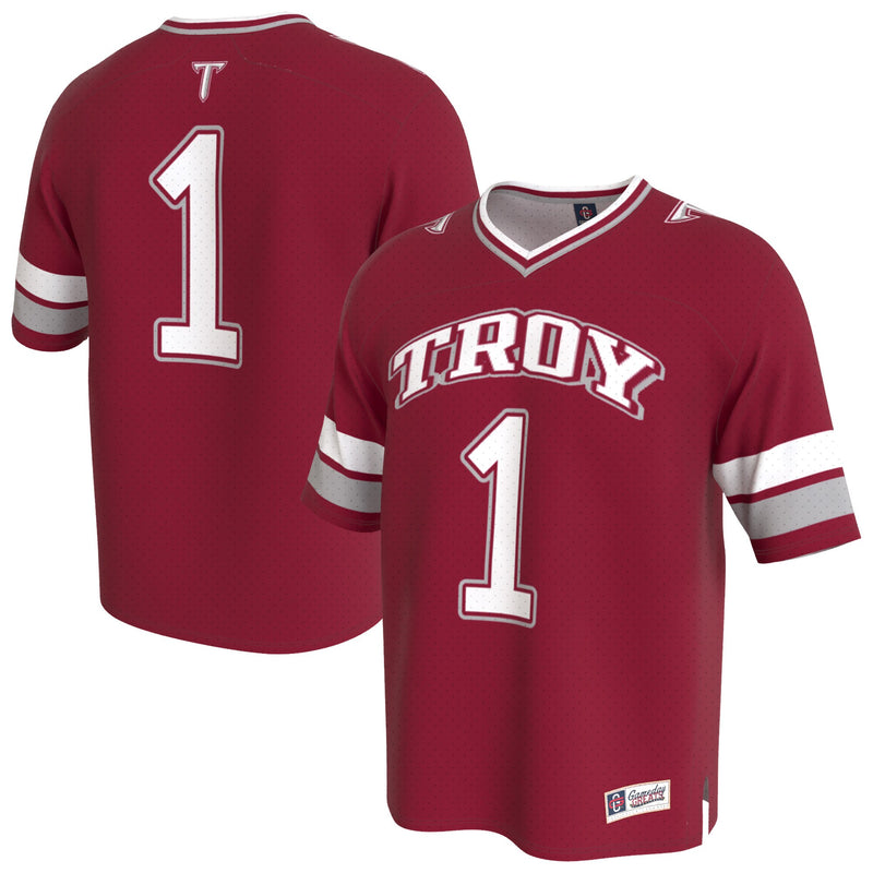 Troy University Trojans Lightweight Collegiate Football Fashion Jersey - Cardinal