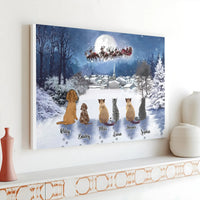 Custom Dog and Cat Portrait Canvas Print, Personalized Pet Christmas Canvas Art, Holiday Pet Wall Art, Winter Decor, Pet Lover Present