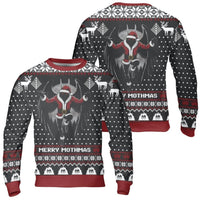 Merry Mothmas Holiday Sweater, Mothman Ugly Christmas Sweater, Cryptid Santa Christmas Sweatshirt, Humorous Retro Monster Crewneck Present