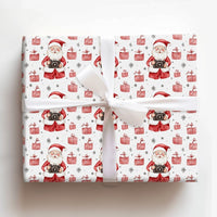 Camera Christmas Gift Wrap, Photographer Santa Wrapping Paper, Watercolor Santa Photography Wrapping Paper, Holiday Camera Gift Wrap