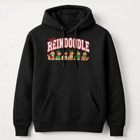 Goldendoodle Santa Hoodie, Reindoodle Christmas Dog Hoodie, Retro Collegiate Reindeer Dog Hoodie, Humorous Christmas Dog Lover Sweatshirt
