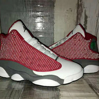 Sneakers, White Red Gray Colorway, Lace Up Design, Casual Gift for Sneaker Fans