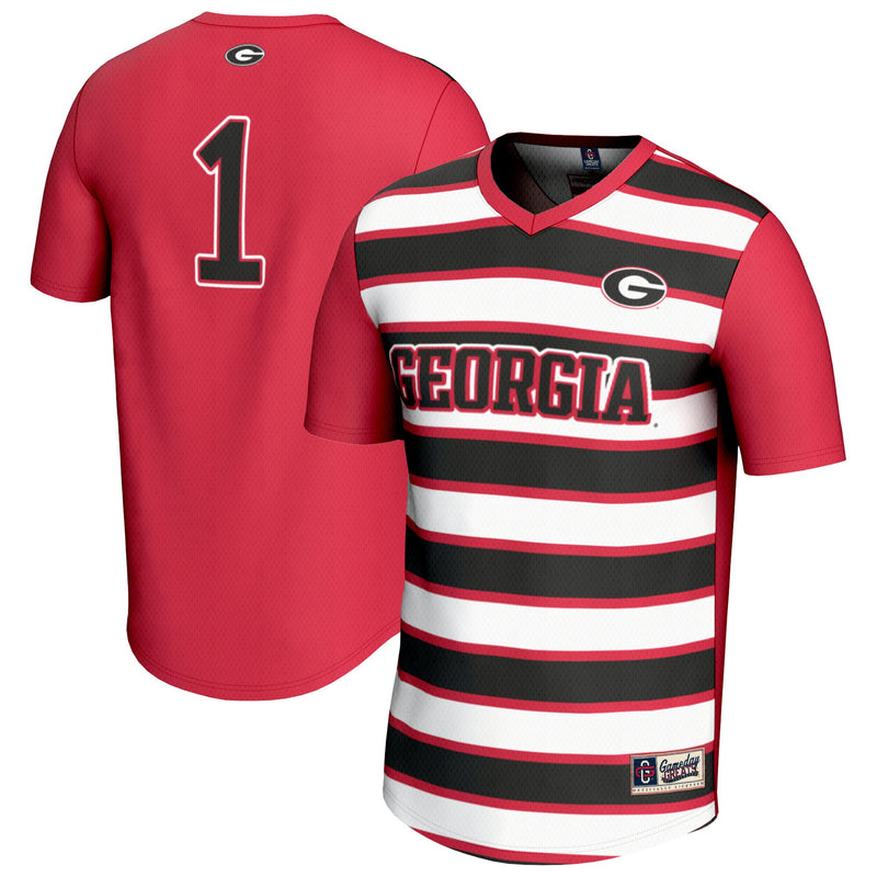#1 Georgia Bulldogs Lightweight Soccer Fashion Jersey - Red