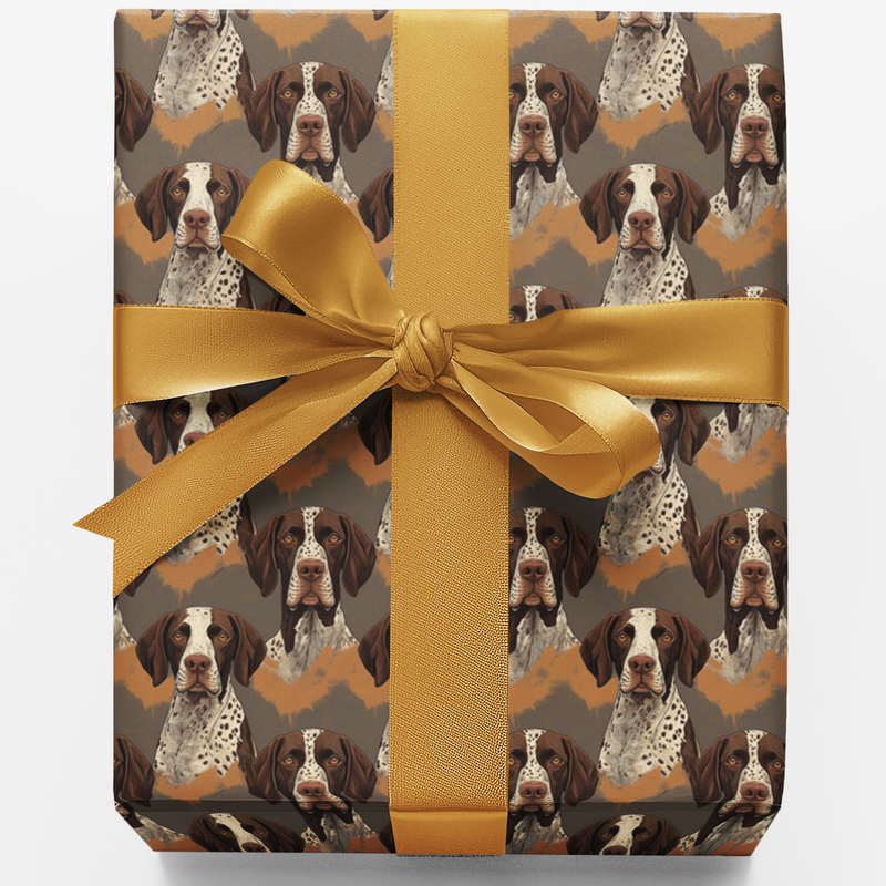 GSP Dog Gift Wrap, German Shorthaired Pointer Wrapping Paper, Hunting Dog Christmas Wrapping Paper, Dog Lover Holiday Gift Wrap