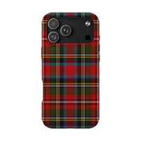 Scottish Red Green Plaid Phone Case, Tartan Plaid Phone Case for iPhone, Classic Christmas Plaid iPhone Cover