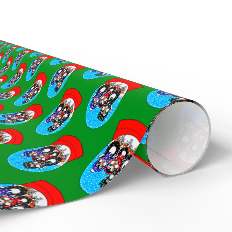 Colorful Stocking Gift Wrap, Gothic Skull Christmas Wrapping Paper, Spooky Xmas Present Wrap, Dark Holiday Gift Wrap, Punk Gift Wrap