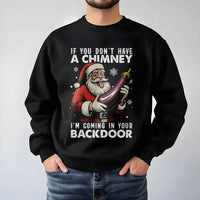Rude Eggplant Chimney Sweatshirt, Humorous Santa Christmas Sweatshirt, Adult Humor Holiday Crewneck, Rude Xmas Sweater, Adult Sweatshirt Present