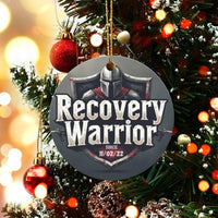 Sobriety Anniversary Ceramic Ornament, Recovery Warrior Christmas Ornament, Sober Milestone Keepsake Ornament, Clean and Sober Present for Him