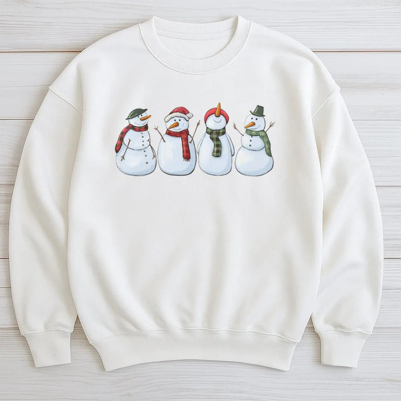 Whimsical Snowman Holiday Sweater, Adorable Snowman Sweatshirt, Winter Snowman Crewneck, Christmas Snowman Sweatshirt, Festive Holiday Present