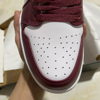 Low Top Sneakers, White Red Colorway, Lace Up Design, Casual Gift for Sneaker Fans