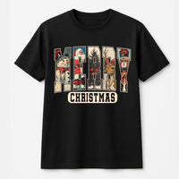 Retro Festive Holiday Shirt, Merry Christmas Graphic T-Shirt, Vintage Christmas Tee, Adorable Seasonal Holiday T-Shirt, Family Xmas Present Tee