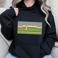 Pixel Art Novelty Sweatshirt, Humorous Meme Ugly Christmas Hoodie, Adult Holiday Party Hooded Pullover, Retro Xmas Meme Graphic Hoodie