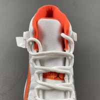 Low Top Sneakers, White Orange Colorway, Leather Footwear, Lace Up Design, Casual Gift for Sneaker Fans