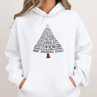 Progressive Activist Sweatshirt, Social Justice Christmas Tree Hoodie, Holiday Human Rights Hooded Sweater, Activism Xmas Pullover Present