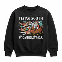 Duck Hunting Holiday Sweater, Flying South for Christmas Sweatshirt, Humorous Duck Hunter Crewneck, Retro Hunting Sweatshirt, Xmas Present for Him
