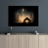 Star of Bethlehem Wall Art, Nativity Scene Canvas Print, Christian Christmas Canvas, Religious Holy Night Wall Decor, Holiday Canvas Present