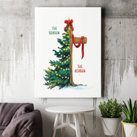 Christian Cross Canvas Print, The Season the Reason Christmas Canvas Art, Pine Tree Religious Wall Art, Faith Canvas Decor, Holiday Present