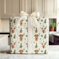 Rustic Holiday Wrapping Paper, Western Longhorn Christmas Wrapping Paper, Farmhouse Country Gift Wrap, Texas Cattle Christmas Wrapping Paper
