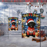 Santa Hat Sweater Dog Yard Flag, Black Poodle Christmas Garden Flag, Holiday Winter Lawn Banner, Adorable Pet Lover Outdoor Xmas Decor