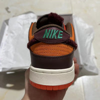 Low Top Sneakers, Orange Brown Colorway, Lace Up Design, Casual Gift for Sneaker Fans