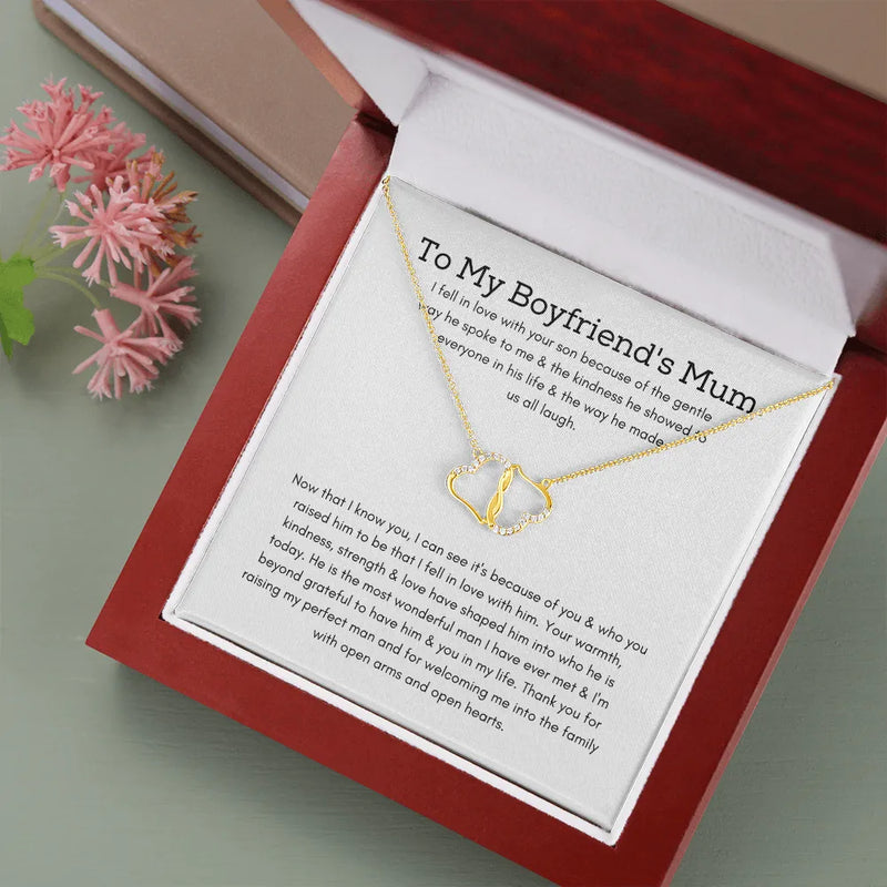 10K Solid Gold Interlocking Hearts Pendant, Everlasting Love Necklace, Boyfriend Mom Christmas Present, Bonus Mom Jewelry, Luxury Box