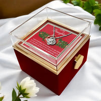 Rotating Rose Box Love Knot Pendant, To My Daughter Love Knot Necklace, Daughter Keepsake Necklace, Christmas Present Love Knot for Daughter