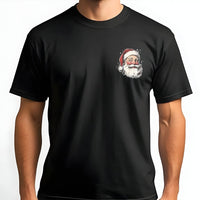Minimalist Santa Graphic Tee, Santa Claus Pocket Shirt, Festive Christmas T-Shirt, Holiday Season Pocket Shirt, Adorable Xmas Shirt Present