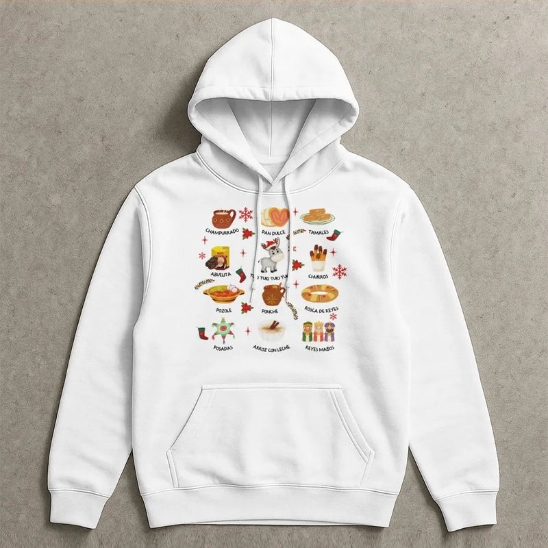Festive Tamales Holiday Sweatshirt, Mexican Christmas Hoodie, Latina Feliz Navidad Pullover, Hispanic Culture Xmas Sweater Present