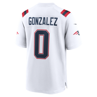 New England Patriots Christian Gonzalez White Game Jersey