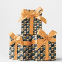 Holiday Dog Pattern Gift Wrap, Golden Retriever Wrapping Paper, Christmas Puppy Paper Roll, Dog Lover Xmas Gift Wrap, Winter Wrapping Paper