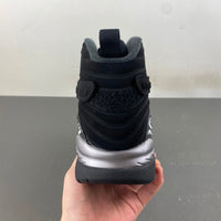 Mid Top Sneakers, Black Silver Colorway, Leather Footwear, Lace Up Design, Casual Gift for Sneaker Fans