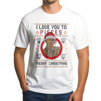 True Crime Ugly Sweater Tee, I Love You to Pieces Christmas T-Shirt, Dark Humor Holiday Graphic T-Shirt, Sarcastic Crime Podcast Fan Tee