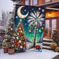 Crescent Moon Holiday Yard Flag, South Carolina Christmas Palmetto Garden Flag, Double-Sided SC Xmas Lawn Flag, Southern Winter Porch Decor